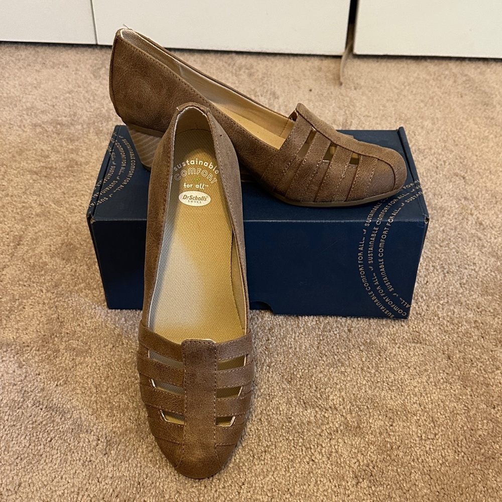 Dr. Scholl's Tan Suede Strappy Wedges